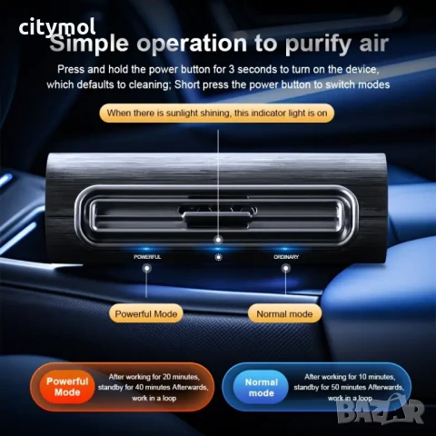 Соларен Пречиствател за Автомобил – Чист въздух и стилен дизайн в едно!, снимка 5 - Аксесоари и консумативи - 50984192