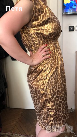 Дамска леопардова рокля с една презрамка, снимка 3 - Рокли - 24854383