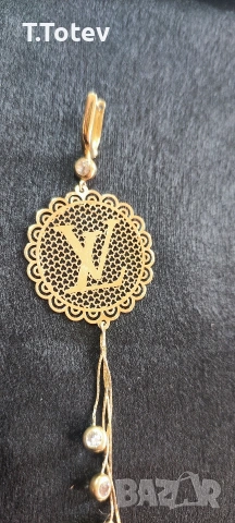 Златни дамски обеци Louis Vuitton - 8.7гр 14к , снимка 2 - Обеци - 53451097