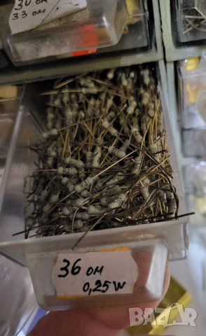 резистор, съпротивление  РПМ-2 , - 36 ома  0,25 вата, резистор постоянен, металослоен, с акс