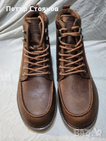 Удобни мъжки боти от естествена кожа TOMS №42, снимка 2 - Мъжки боти - 52522663