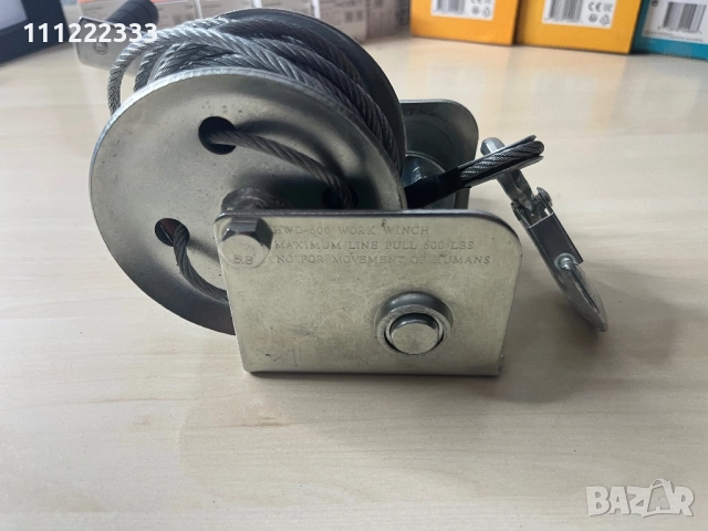 Ръчна лебедка 600 lbs (270 кг) със стоманено въже и кука, снимка 2 - Други инструменти - 52238943