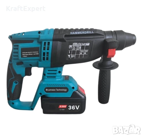 Безчетков акумулаторен перфоратор 36V, SDS-plus, с шило и секач, снимка 4 - Бормашини - 50641178