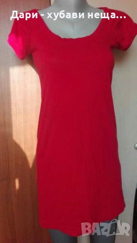 Червена вталена рокля от памучно трико 🍀❤S,M❤🍀арт.4330