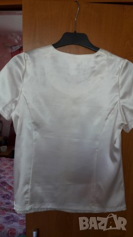 Дамска блуза къс ръкав от сатен, снимка 3 - Ризи - 28799958