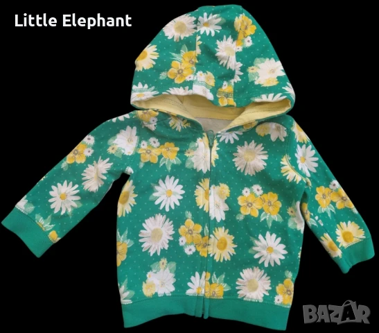 Суитчер с качулка"Little flower"за момиченце на 0-3 мес,Англия/нов