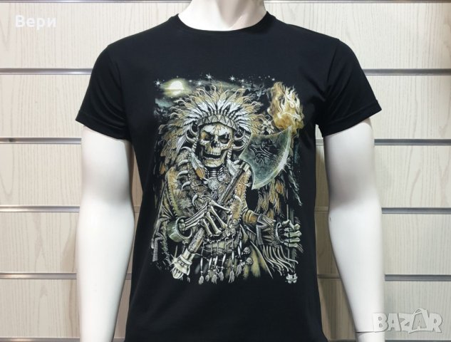 Нова мъжка тениска с дигитален печат, Викинг серия, Скелет с брадва, снимка 9 - Тениски - 29050833