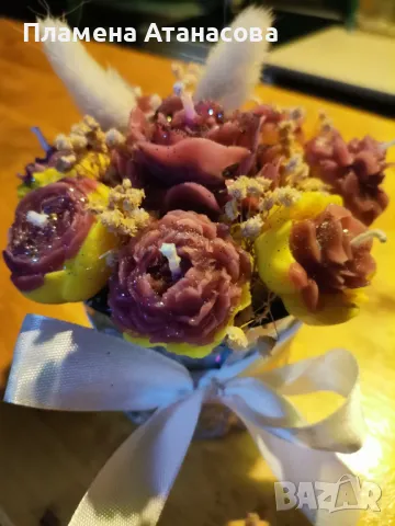 Букети от ароматни соеви свещи, снимка 6 - Декорация за дома - 50236684