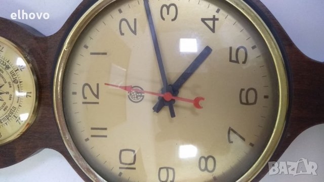 Хигрометър, термометър, барометър, часовник-дървен, снимка 7 - Антикварни и старинни предмети - 33364553