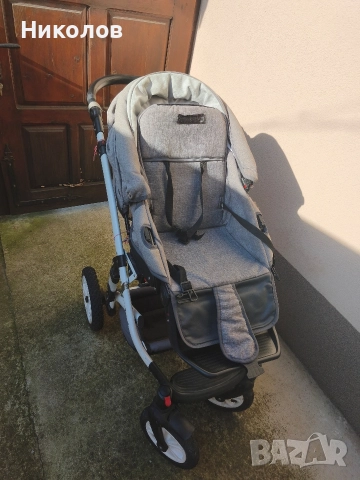 Комбинирана количка 3в1 LORELLI Premium POLAND MIA AIR LIGHT&DARK GREY, снимка 2 - Детски колички - 52664357