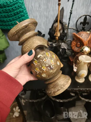 Руски ръчно изработен свещник дърво, снимка 2 - Декорация за дома - 48146232