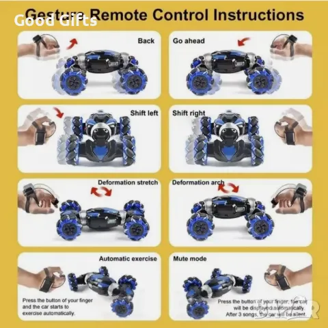 Кола с дистанционно управление на ръката + джойстик, снимка 3 - Коли, камиони, мотори, писти - 49289594