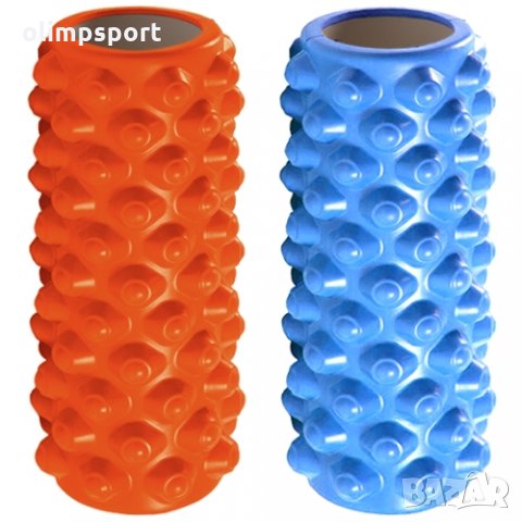 Фоумролер за пилатес и йога MAX, С релефна повърхност за масажи, размер 33х14х14см. Фоумролер (Foam , снимка 2 - Йога - 29039057