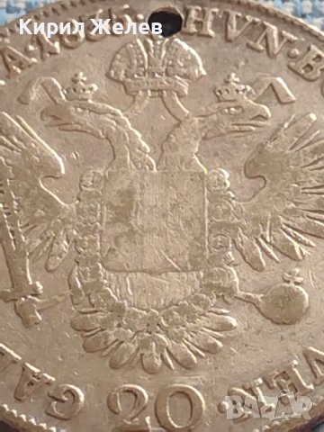 Сребърна монета 20 кройцера 1835г. Франц първи Прага Австрийска империя 13711, снимка 7 - Нумизматика и бонистика - 42944221