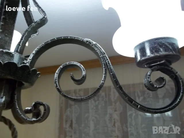 Полилей ковано желязо ръчна изработка масивен и тежък !, снимка 6 - Полилеи - 48378425