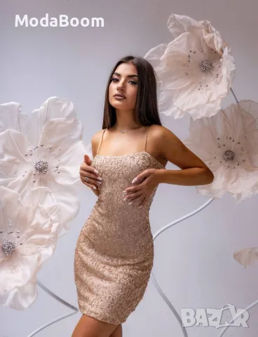Стилна блестяща дамска рокля , снимка 2 - Рокли - 48008392