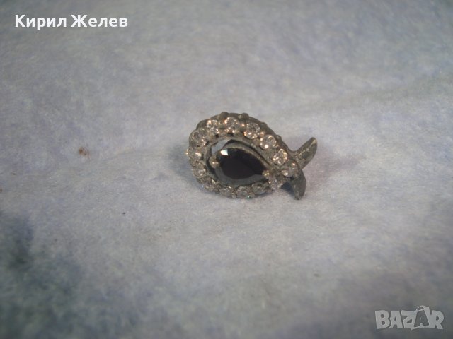 СТАРА СРЕБЪРНА СКЪПОЦЕННА РЕТРО АРТ ОБЕЦА ОКСИДИРАНО СРЕБРО с МАРКАЗИТ и ЦИРКОНИ 32368, снимка 10 - Антикварни и старинни предмети - 38360763