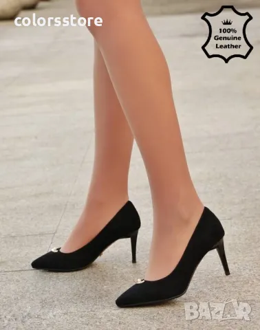 Обувки на ток - черен ЕСТЕСТВЕН велур - 17015Z-1-1K, снимка 2 - Дамски обувки на ток - 42859573