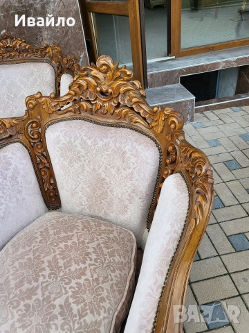 Италианска барокова холна гарнитура , снимка 2 - Дивани и мека мебел - 53217794