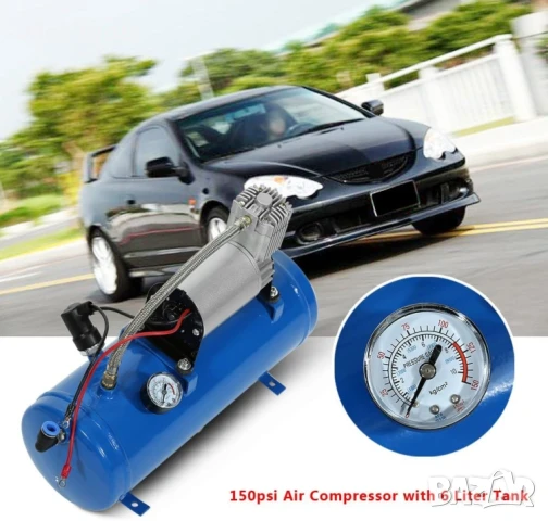 Въздушен компресор 150PSI Маслен резервоар 6L 12V, снимка 2 - Компресори - 51135365