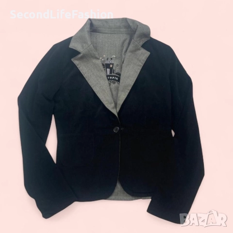Дамско сако Anatopik двулицево винтидж стил размер M, кадифено, памучно