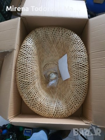 Намален с 20 лв. Винтидж бамбуков полилей лампа висулка плетено осветление за домашен декор, снимка 4 - Лампи за таван - 36909772