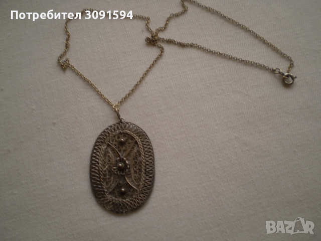 Ретро медальон филигран, снимка 5 - Антикварни и старинни предмети - 36526675