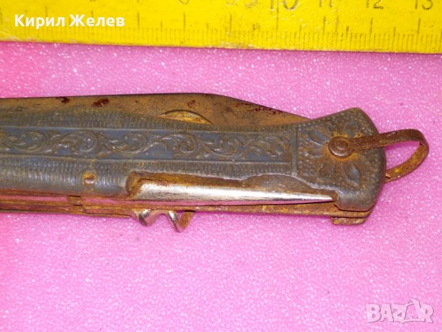 USSR СТАРО РЯДЪК КОЛЕКЦИОНЕРСКИ МОДЕЛ РУСКО РИБАРСКО ДЖОБНО НОЖЧЕ СССР ФЛОРАЛНО ОРНАМЕНТИРАНО 43096, снимка 5 - Колекции - 44041232