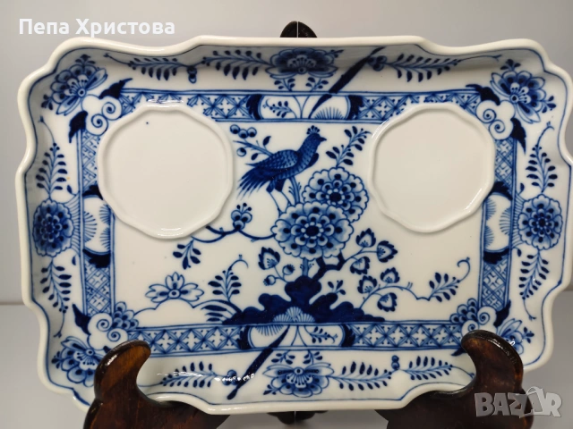 Мастилница от немски порцелан Meissen, снимка 3 - Антикварни и старинни предмети - 53579092