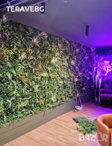Зелени декоративни пана, снимка 6 - Изкуствени цветя - 50801470