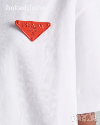 White Red Triangle Logo Brooch Oversized Дамска / Мъжка Тениска size XL и XXL, снимка 5 - Тениски - 48844838