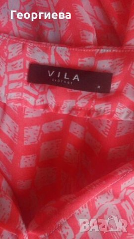 Красива блуза Vila в неоново оранжево и бяло🍀👚M, М/L🍀👚 арт.307, снимка 7 - Ризи - 27695743