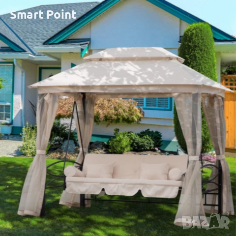 Луксозна градинска шатра с люлка и функция сън за пълен релакс, снимка 2 - Градински мебели, декорация  - 53431884