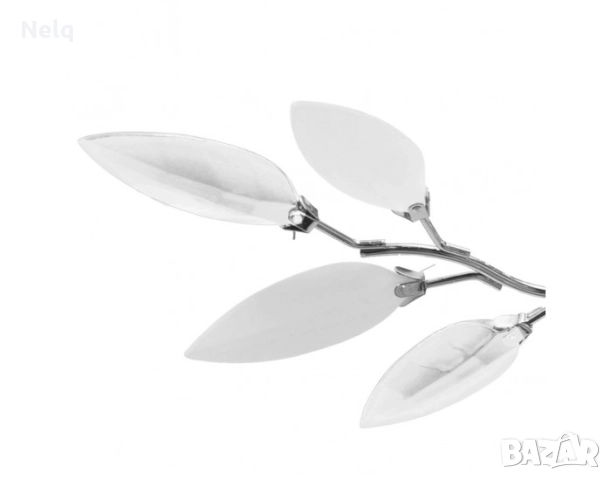 Лампа за таван бели и прозрачни листа от акрилен кристал,с включени 4бр. Крушки, снимка 3 - Лед осветление - 52592081