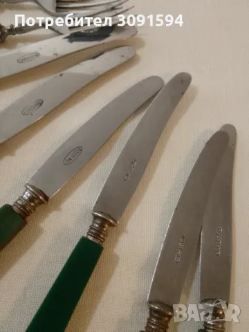 ПРИБОРИ ЗА ХРАНЕНИЕ С ЗЕЛЕНИ ДРЪЖКИ, снимка 5 - Антикварни и старинни предмети - 48722326