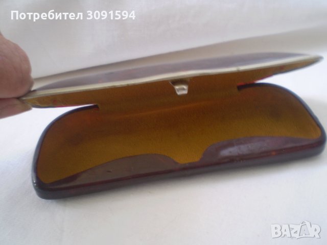 Стара калъфка за очила целулит цвят бордо, снимка 2 - Антикварни и старинни предмети - 37331998