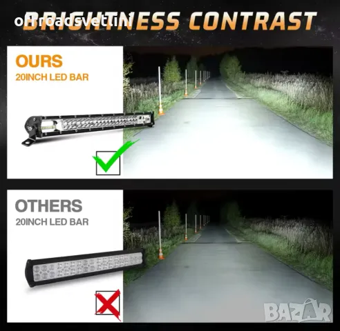 НОВ МОДЕЛ 34 cm 120W 12D ULTRASLIM LED BAR в комплект с окабеляване, снимка 2 - Аксесоари и консумативи - 49756180