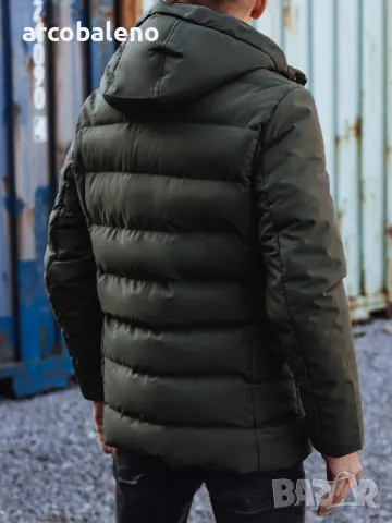 Мъжко зимно ватирано яке с качулка, 3цвята , снимка 12 - Якета - 47390459