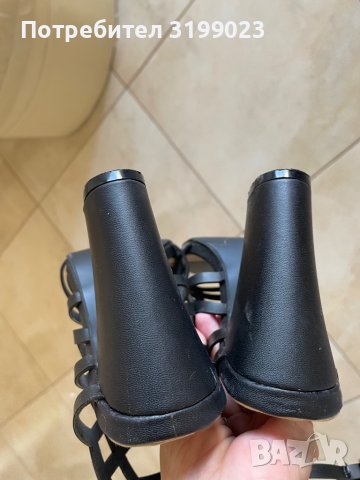 Черни дамски сандали 36 номер, снимка 4 - Сандали - 37249739