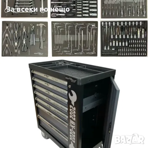 Шкаф с инструменти KraftWelle със 7 чекмеджета – 6 пълни