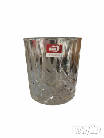 Комплект от деликатно стъкло,6 чаши и купа за лед с удобни щипки, снимка 3 - Чаши - 44876863