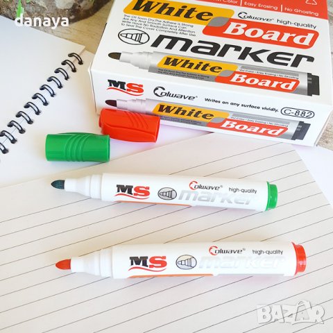 3029 Маркер за бяла дъска MS C-882, зелен/червен цвят