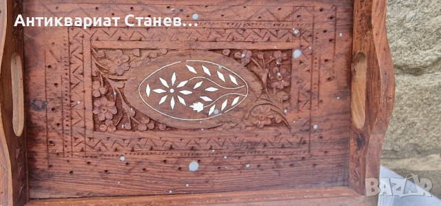 Колекция от  дървени подноса, изработени в Индия, снимка 18 - Антикварни и старинни предмети - 50752153