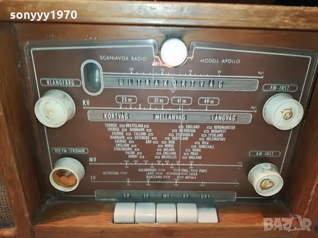 SOLD-поръчано-АНТИКА-лампово ретро радио от швеция 1107212049, снимка 6 - Ресийвъри, усилватели, смесителни пултове - 33490456