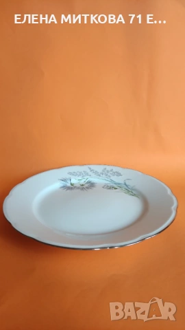 *Limoges France*чинии за основно и супа от блестящ бял порцелан платинен кант, снимка 14 - Чинии - 52136600