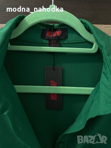 Зелена дамска риза MISSPAP, снимка 2 - Ризи - 43367735