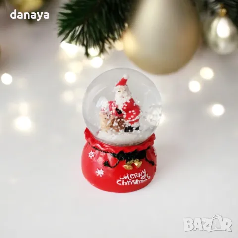 5396 Коледна снежна топка преспапие Merry Christmas, 7 см, снимка 5 - Декорация за дома - 47858805