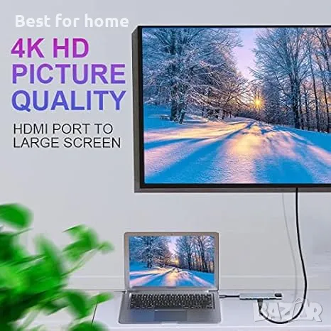 USB  ХЪБ  8 В 1-адаптер , четец на карти, докинг станция, снимка 4 - UPS захранвания - 49449682