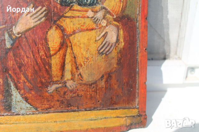 Централна част на българска икона Триптих, снимка 5 - Икони - 36576518