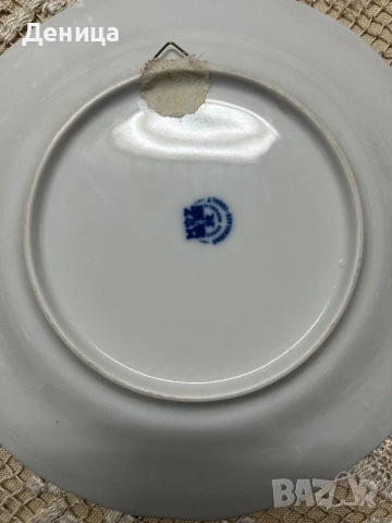 Трите грации, кобалт, позлата⚜️  MZ (Moritz Zdekauer)  Порцеланова чиния , снимка 7 - Чинии - 53156567